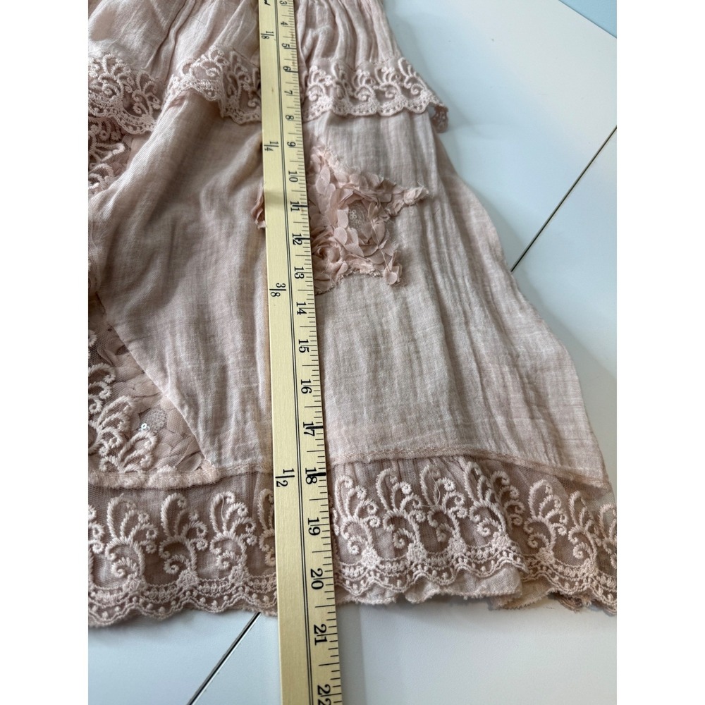 Fiondotinta Lace Floral Skirt Womens M L Pink Made In Italy Cotton Cottagecore - Picture 9 of 9